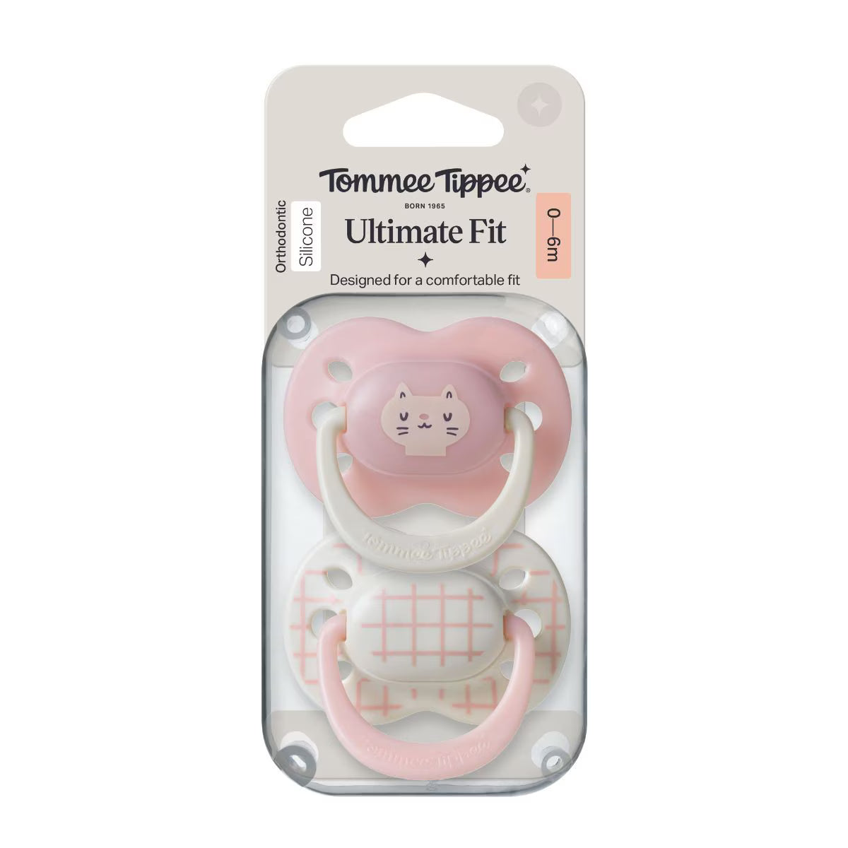 Ultimate Fit Orthodontic Silicone X2 Soothers 0-6M Pink